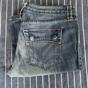 Vintage William Rast Low Rise pink stitched pocket flares size 28